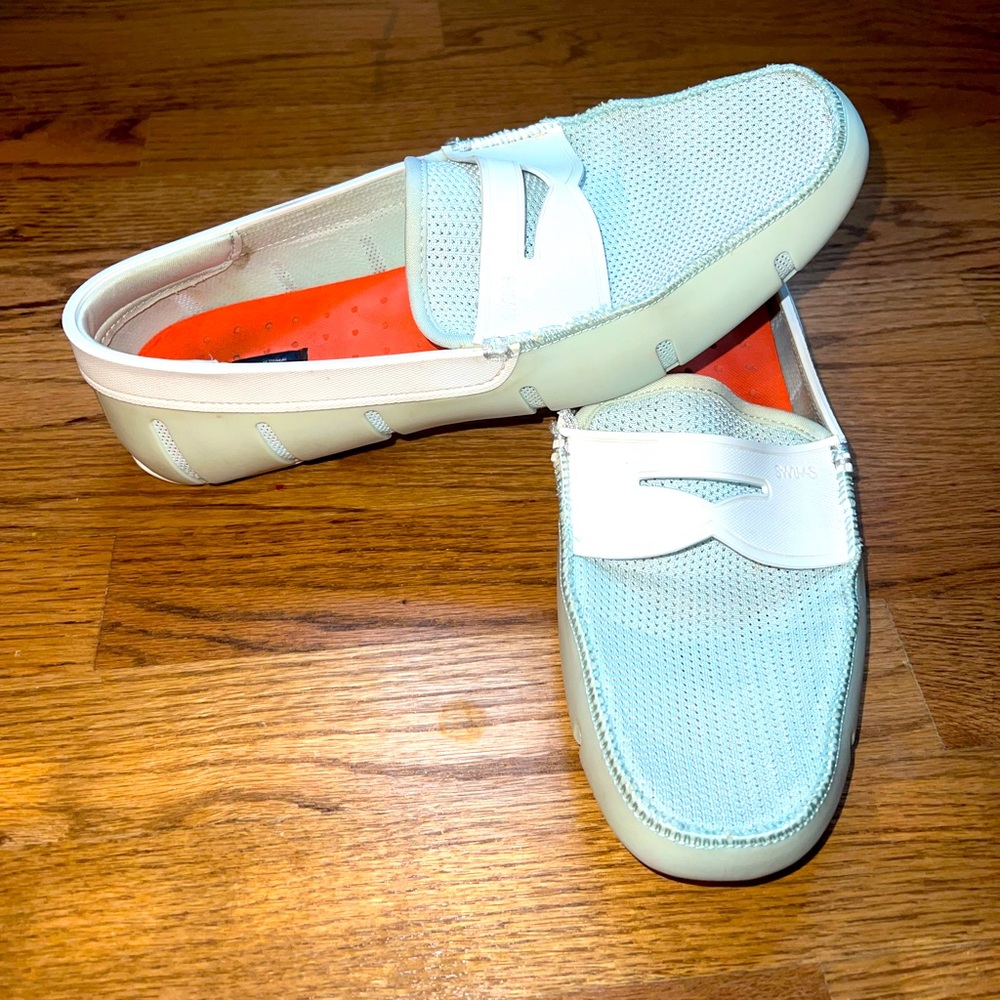 SWIMS Penny Loafer Mint and White size men’s 10